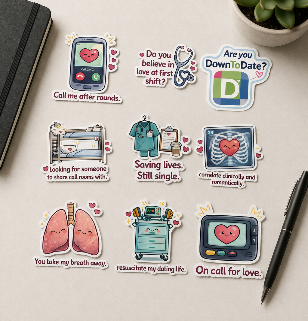 On Call for Love — Healthcare Sticker Set